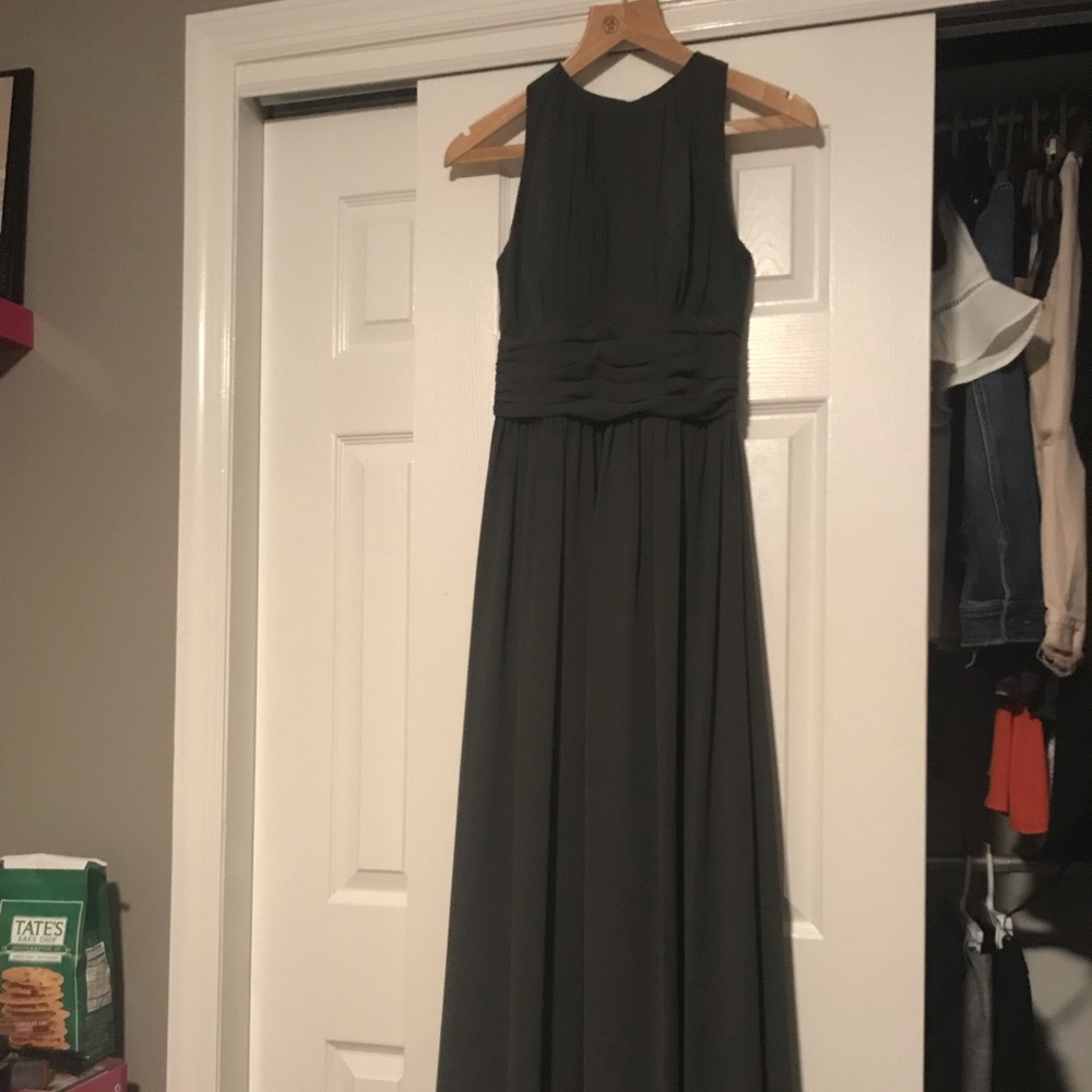 Bill Levkoff Long Gray Dress: PROM OR WEDDING